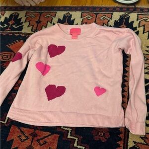 Lilly Pulitzer Pink Sweater with Heart Accents